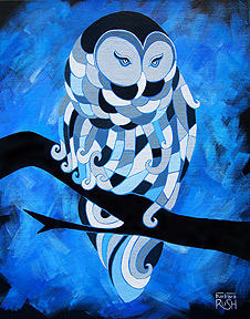 Blue Owl Painting