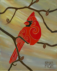 Contemporary Male Cardinal Painting