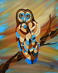 Soul Gazer Owl Painting