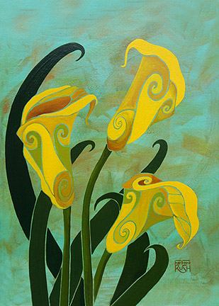 Charming Calla Lilies Yellow Flowers