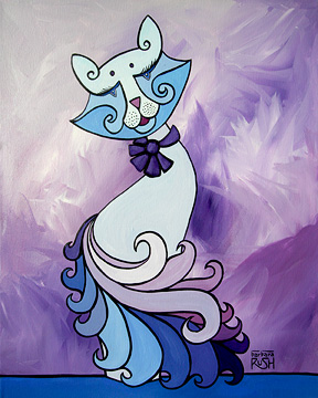 Ms. Kitty Whimsical Cat Painting