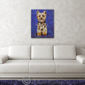 Yorkie art painting dog lovers home decor